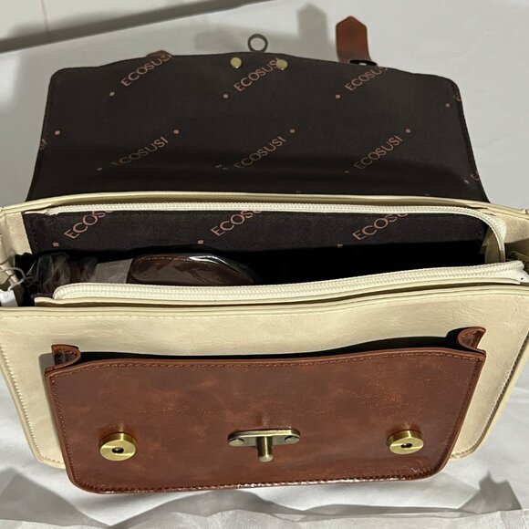 ECOSUSI Women's Leather Satchel Purse Crossbody Messenger Bag NWT - Picture 9 of 12